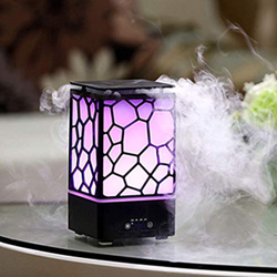 200ml Water Cube Aroma Diffuser Essential Oil Diffuser LED Lights Air Humidifier Timing Mist Maker Home Air Purifier (Color : A) precio