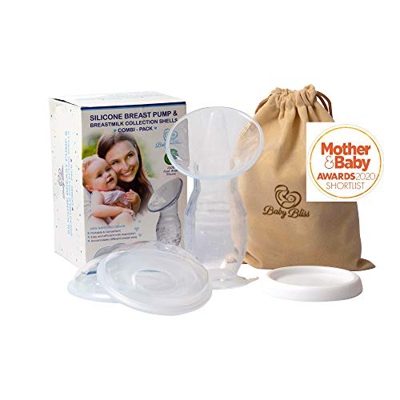 Tiralatte in silicone allattamento manuale con salva-latte CONFEZIONE DOPPIA con conchiglie raccogli latte | senza BPA & 100% Silicone alimentare | No