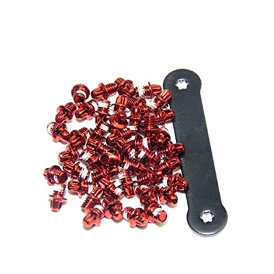 FIVENUM Bulloni for Pedale in Bicicletta (45 Pezzi) MTB Viti a Prova di Pedale Skid Pin Pedale in Bicicletta (Color : Red)