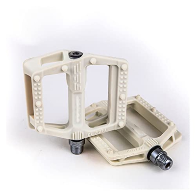 FIVENUM Mountain Bike Nylon Pedals MTB Ultra Light Wide Platform Racing Bike Foot Bicycle Accessori for Biciclette (Color : White)