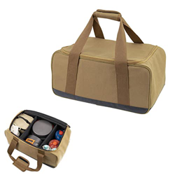 Ocobetom Borsa portaoggetti da campeggio, borsa portatile per attrezzatura da campeggio, borsa con cerniera e divisorio per campeggio, picnic, escursi en oferta