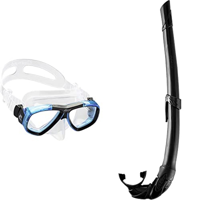 Cressi Focus Maschera Adatta per Attivita Subacquea, Compatibile con Lenti Graduate Optional da & ndash;1.00 a & ndash & Corsica, Snorkel Flessibile p