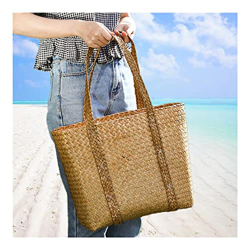 Large Beach Tote Bag, Straw Woven Beach Bag, Beach Bags for Women, Handwoven Large Capacity Pool Bags, Lightweight for Beach Pool Travel (Color : A, D precio
