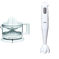 Braun CJ 3000 Spremiagrumi, 20 W, 0.35 Litri & Frullatore ad Immersione, Mixer MultiQuick 1 MQ 100 Dip, 450 W características