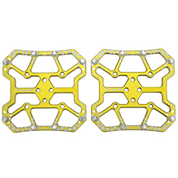 Les-Theresa BestYiJo 1 paio di pedali per bicicletta senza clip convertitore auto bloccante per pedali SPD Bike System Pedali Tacchetti (oro) en oferta
