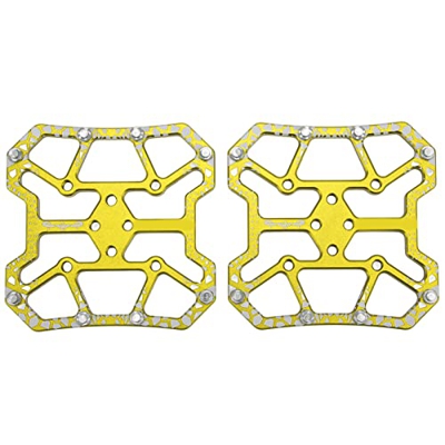 Les-Theresa BestYiJo 1 paio di pedali per bicicletta senza clip convertitore auto bloccante per pedali SPD Bike System Pedali Tacchetti (oro)