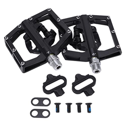 BuyWeek Pedali per Bici, Pedali per Bici Antiscivolo Sigillati a Clip con Kit Accessorio per Tacchette per Serie SPD precio