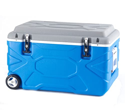 GYAM Dispositivo di Raffreddamento da 55 Litri, Carrello Refrigerato Portatile Frigorifero Domestico per Esterni, Design con Manico Pieghevole, Incuba