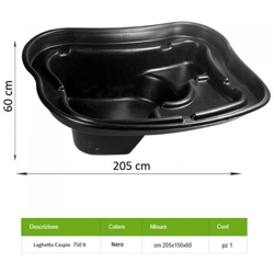 Laghetto Da Giardino Termoformato Caspio Da 750 Lt características