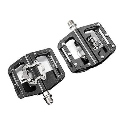 GENGGENG YEJIANGHUA 2 in 1 Pedali for Biciclette SPD Pedale Auto-bloccante 3 Cuscinetti MTB Accessori in Ciclismo a Pedali Piatti Anti-Slip for Strada