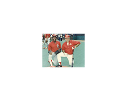 ERST Pete Rose With Vince Coleman Cincinnati Reds 8x10 Immagine Celebrity Print en oferta