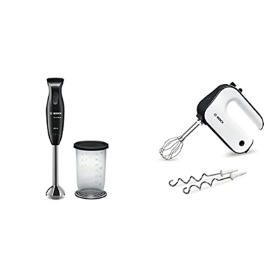 Bosch Elettrodomestici Msm2610B Mixer A Immersione, 600 W, 70 Decibel & Styline - Sbattitore Elettrico, 450 W, 5 Velocità E Turbo