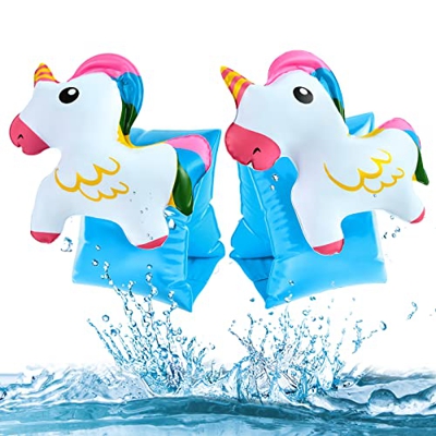 EKKONG Braccioli Bambini, Braccioli Gonfiabili, Swim Braccioli, Bracciali gonfiabili da Nuoto per Bambini 3 4 5 6 Anni (Unicorno)