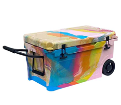 GYAM Congelatore da 55L su Ruote, Refrigeratore da Campeggio da Esterno, Refrigeratore da Carrello, Contenitore Portatile con 4 Contenitori per Ghiacc en oferta