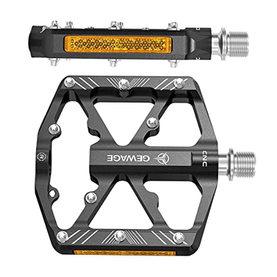 Hellery Pedali per Bici MTB, Pedali per Bicicletta Antiscivolo con Cuscinetti sigillati, Pedali BMX da Strada Ultraleggeri Pedali a Piattaforma Piatta