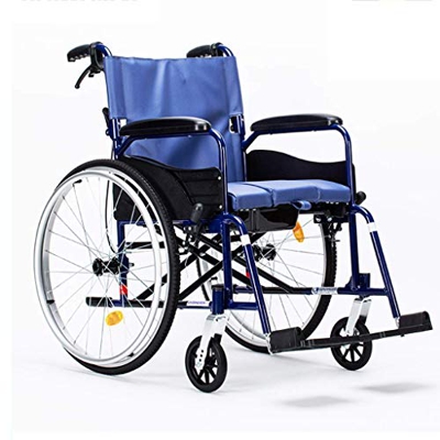 Wheelchair Aluminum Alloy Wheelchair Lightweight Can Folding Self-propelled Wheelchair Band Handbrake And Swivel Pedals Suitable for Disabled People A