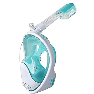 QHYTL Maschera da Snorkeling in Silicone Integrale, Snorkeling subacqueo a 180° Maschera Subacquea a Bocca Piatta di Tipo Completamente Asciutto Adatt