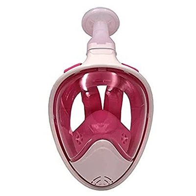 QHYTL Maschera da Snorkeling in Silicone Integrale, Snorkeling subacqueo a 180° Maschera Subacquea a Bocca Piatta di Tipo Asciutto, Adatta per Adulti 