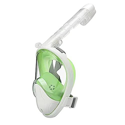 QHYTL Maschera da Snorkeling in Silicone Integrale, Snorkeling subacqueo a 180° Maschera Subacquea a Bocca Piatta di Tipo Asciutto, Adatta per Adulti  características