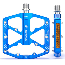 GEWAGE Pedali per bici con strisce riflettenti, 3 cuscinetti sigillati Piattaforma per bicicletta in alluminio CNC antiscivolo Pedali da 9/16 "per bic precio