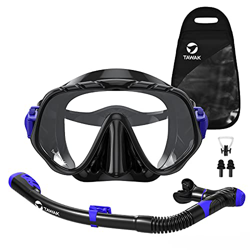 TAWAK Set Snorkeling Anti-Fog & Anti-Perdite, Maschera Subacquea con Tubi a Secco, Maschera Apnea con Panoramica a 180 per Adulti e Giovani, Mare Masc características