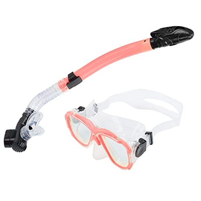 Set da Snorkeling per Adulti, Set da Snorkeling Fibbia Regolabile Guarnizione in Silicone fine Buona Tenuta all'Acqua per Le Immersioni(Rosa)