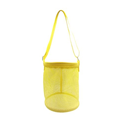 Abudend Borsa da spiaggia in rete con dispositivo di raffreddamento isolato per bambini, estivi, mare, ii, in rete, per fiume (giallo, taglia unica)