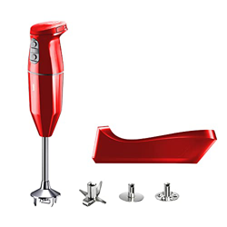 bamix Frullatore a immersione cordless PLUS, Base di ricarica, Lama, Frusta, Frullino in acciaio, 250 watt, 3 velocità, Made in Switzerland, Rosso precio