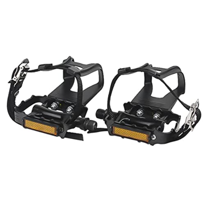 Piadali di bici di fitness con cinturini, pedale della bici con clip cinturini in lega di alluminio m248 mobile a gabbia per biciclette spin 1pair