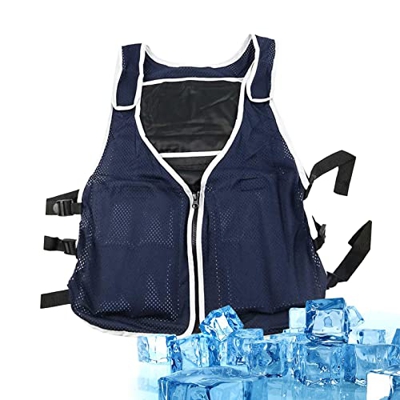thoran 10 PCS Gilet di Ghiaccio di Raffreddamento Estivo - Gilet Protettivo Freddo Regolabile,Compresi 4 impacchi di Ghiaccio per Uomini e Donne Che l