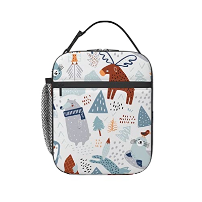 Animali Africani Borsa Del Pranzo Portatile Portatile Borsa Frigo Spazioso Pranzo Al Sacco Isolato Sacchetto Picnic Contenitore Pranzo Per Campeggio, 