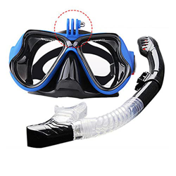 XUAN Maschera Subacquea Professionista Maschera for Immersioni for Immersioni da Nuoto Goggles Snorkel Scuba Equipment (Color : Blue Mask Set) en oferta