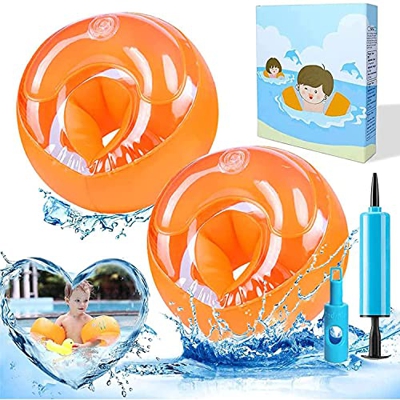 Braccioli Bambini, Anello Galleggiante per Braccio, Bracciali da Nuoto per Bambini, Soft Armband per Bambini, Float Roll up Sleeves for Children, Mate