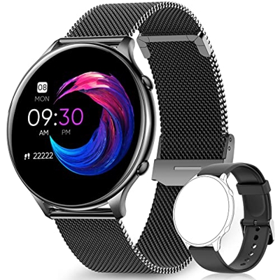 Smartwatch Uomo Donna Fitness Orologio con Cardiofrequenzimetro Monitoraggio della Salute Femminile Orologio Contapassi Impermeabile Compatibile con i