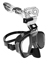 Maschera da snorkeling, con visione a 180 gradi, pieghevole, con design panoramico, fotocamera sportiva, occhiali da immersione compatibili per adulti en oferta