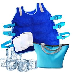Voiakiu Gilet refrigerante per Ghiaccio, con Sacchetti per Ghiaccio, per Equitazione, Pesca, Corsa, con 12/24 Sacchetti per Ghiaccio en oferta