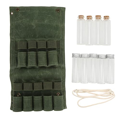 BigKing Borsa per Bottiglie di spezie all'aperto, Borsa per Bottiglie di spezie Borsa per condimenti Portatile Pieghevole con 9 Bottiglie per Picnic c