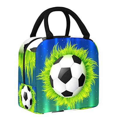 Calcio Calcio con Erba Pranzo, Contenitore Isolato per Ragazze Adolescenti Donne Donne A Prova di Perdite Borsa Termica Tote Cooler Bag Impermeabile P
