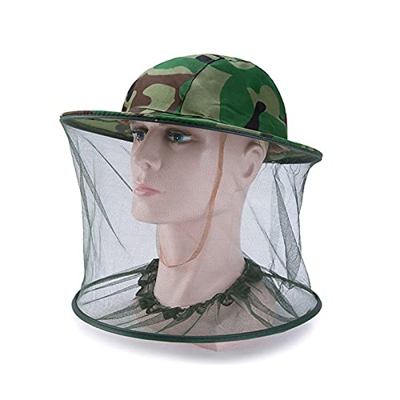 Wascoo Mosquito HatCamouflage ClothBreathableOutdoorLadies (Green, One Size)