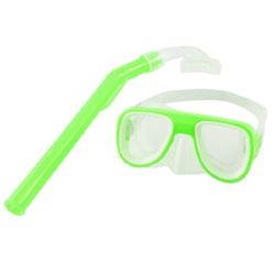 Ruilogod Verde White Clear Piscina mascherina di immersione subacquea Snorkeling Snorkel Goggles per il bambino en oferta