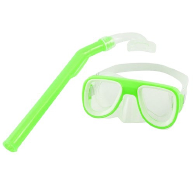 Ruilogod Verde White Clear Piscina mascherina di immersione subacquea Snorkeling Snorkel Goggles per il bambino