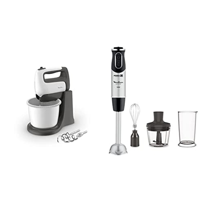 Moulinex HM4641 Prepmix, sbattitore elettrico, motore potente da 500 W & DD6558 Quickchef 3in1 Mixer ad Immersione, Tecnologia Powelix, 3 Accessori, 1