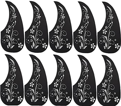 TOPofly Guitars Gear, Acoustic Guitar Pick Guards 2 Colori Modello di Fiori Anti Scratch Tearcrop Modello Flower Guitar PkeyGuard Adesivi 10pcs/Set (S