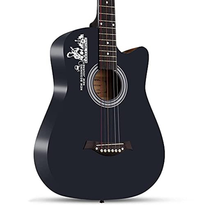 Self-Study Adult Student Practicing Guitar Handmade Black Retro Series Guitar 38 inch Beginner Female Male Fraxinus Material with Guitar Case Chord