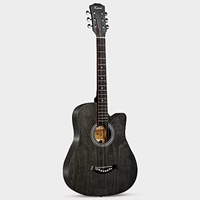 Self-Study Adult Student Practicing Guitar Handmade Black Retro Series Guitar 38 inch Beginner Female Male Fraxinus Material with Guitar Case Chord