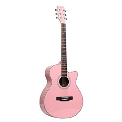 40 inch Beginner Student Adult Female Male Practice Playing Acoustic Guitar with Guitar Cute Light Series Guitar Veneer Case Strap Set of Chord precio