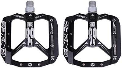 WJJ Mountain Bike Pedale Ultralight della Bici della Strada del Pedale della Bicicletta della Lega di Alluminio Kelos Equipment Parts (Color : Black)