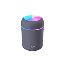 Umidificatore portatile per auto da 300 ml, diffusore di olio aromatico USB per nebbia fredda con luce notturna colorata per casa auto (grigio) en oferta
