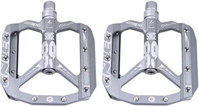 WJJ Mountain Bike Pedale Ultralight della Bici della Strada del Pedale della Bicicletta della Lega di Alluminio Kelos Equipment Parts (Color : Grey)