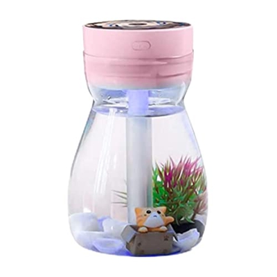 Mini umidificatore, umidificatore aria nebbia Umidificatore desktop USB simpatico bottiglia di spruzzatore ad aria fresca con luce a led